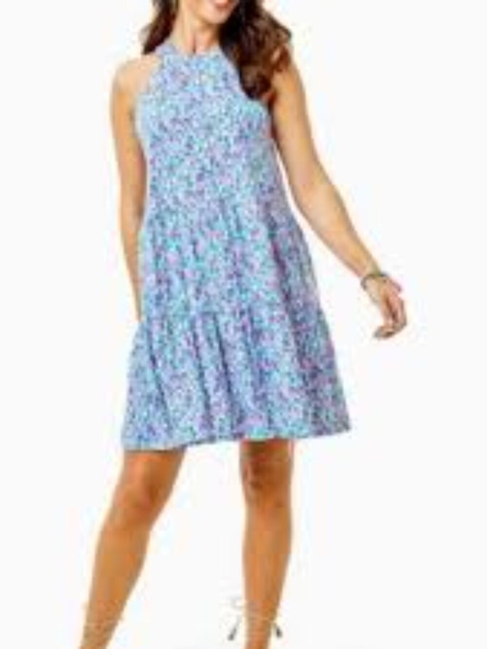 Lilly Pulitzer Jerrica Swing Dress Sleeveless Hottie Dottie Halter Size XXL